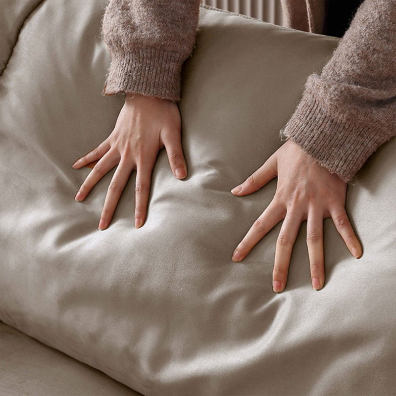 Causeuse-coussin standard 100% polyester kaki café, H 33,86 po x l 70,87 po x P 39,37 po