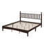 Lit plateforme très grand en bois avec tête de lit en forme de gourde, lit plateforme de style rétro avec support en lattes de bois