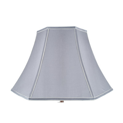 Ervine 36.5cm H Silk Bell Lamp Shade ( Screw On ) in Steel Grey