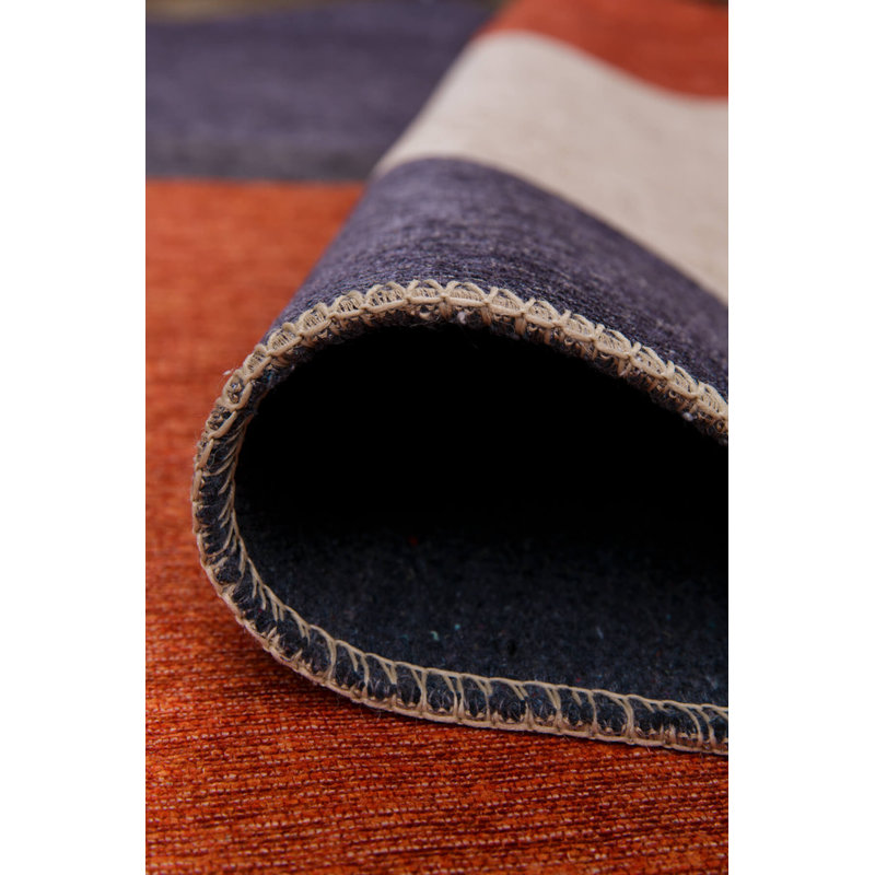 Tapis décoratif coloré à motif géométrique rétro, Rectangle 5 pi x 7 pi 7 po