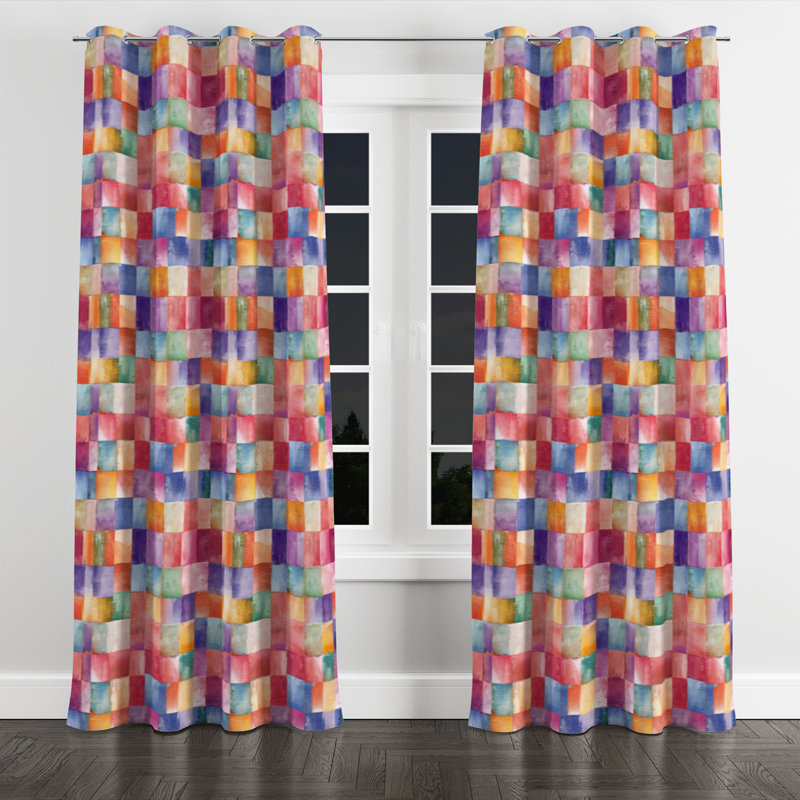 Rideau patchwork obscurcissant Patchwork, L 52 po x L 90 po, Œillets argentés