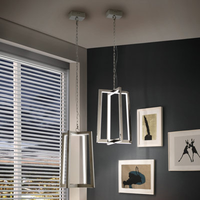 Navarrette 1 - Light Polished Stainless Steel LED Square/Rectangle Pendant