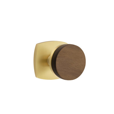 Emtek Select Dummy Knobset w/ Urban Modern Rosette & Conical Stem, Dark Walnut Knob