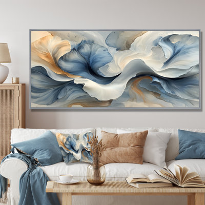 Ocean Blue Delicate Floral Petals IV - Abstract flowers Wall Art Decor