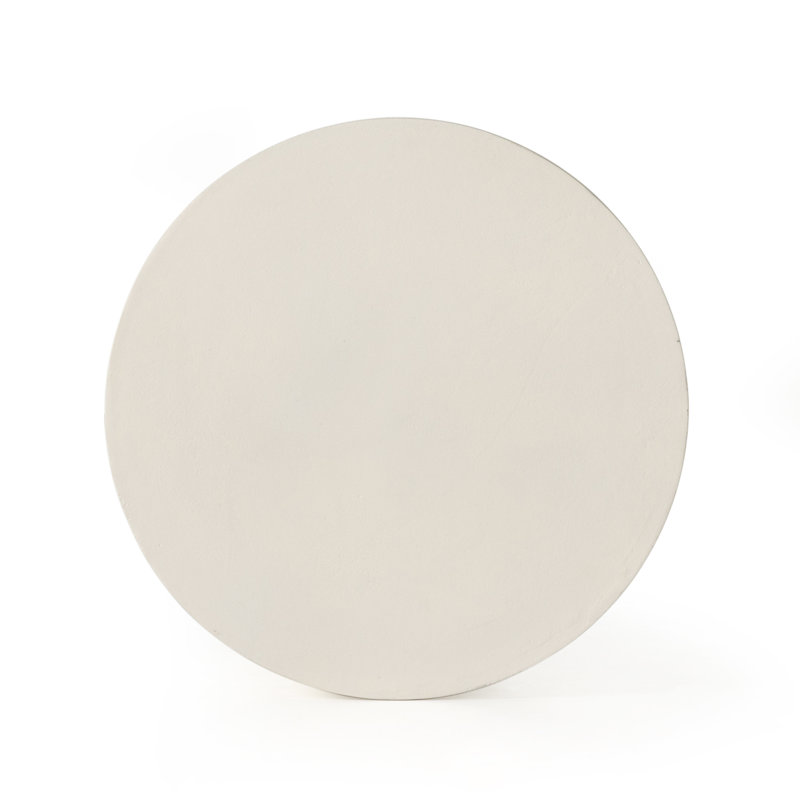 Basil Round Outdoor Side Table, Matte White