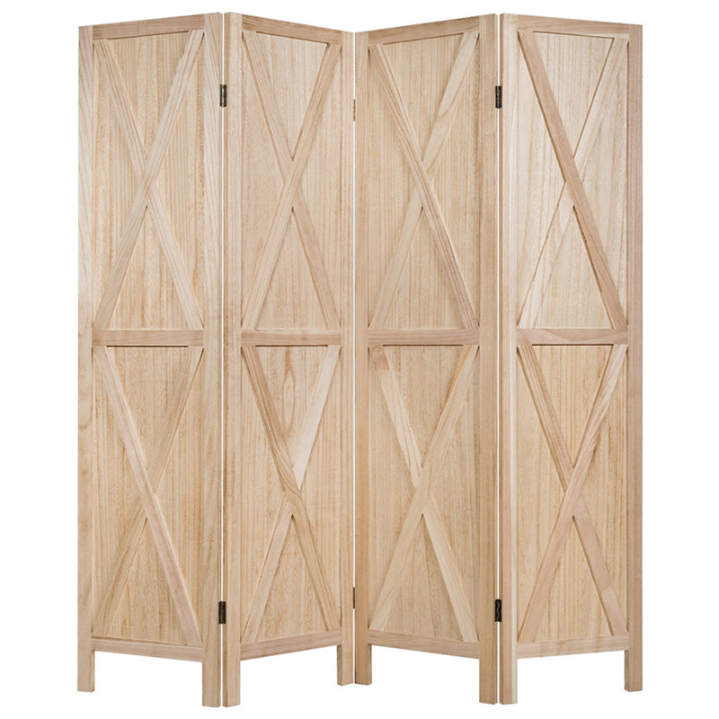 Paravent pliable à 4 panneaux H 67 po x l 63 po Bracy, Naturel