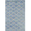 Tapis bleu / crème en laine touffeté à la main Carolene-1020675227