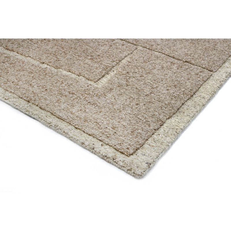 Hand Knotted Wool Area Rug in Rust/Ivory, Rectangle 6' x 9'