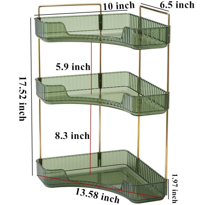 Awbree Plastic Makeup Organiser, Green