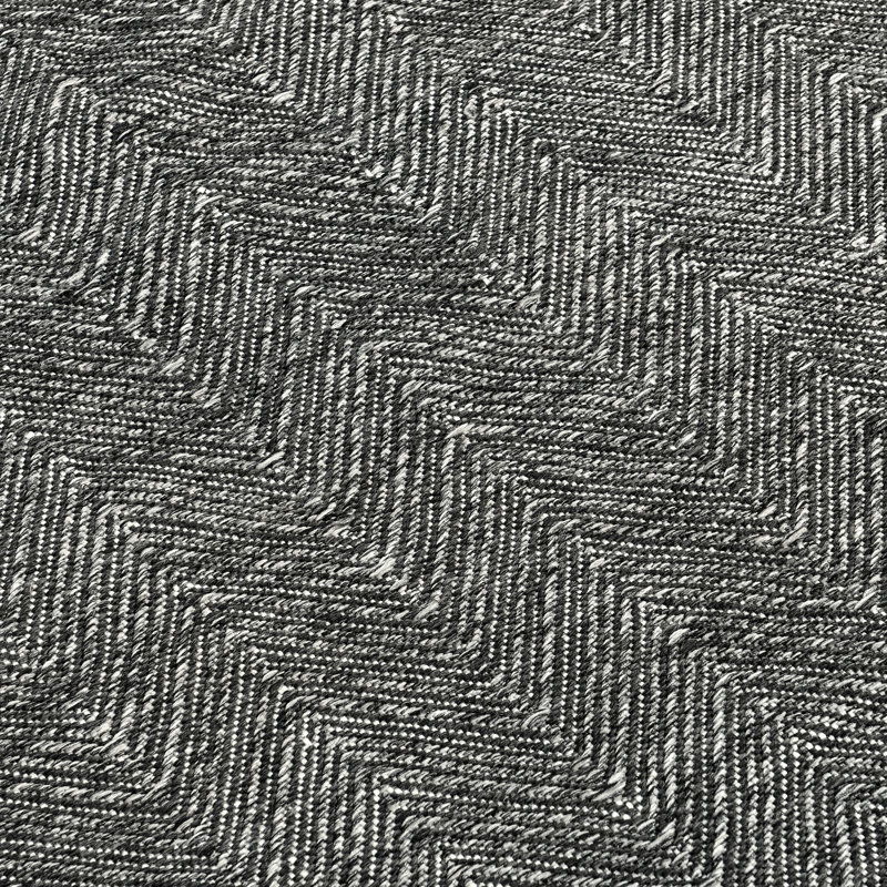 Handwoven Dark Grey Chevron Pattern Reversible Rug 5' x 8'