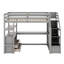 Lit mezzanine simple avec bureau et tablettes-797526395