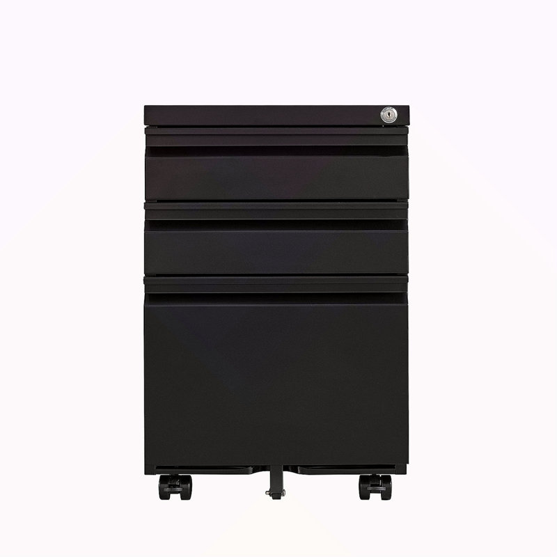 3-Drawer Mobile Filing Cabinet With Lock, Office Storage Filing Cabinet Of Legal/Letter Size, Metal Filing Cabinet To Be Installation Required