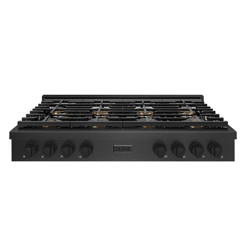 ZLINE 48 in. Paramount Gas Rangetop with 8 Burner DuoPro Cooktop in Black Satin Stainless Steel, Black Satin