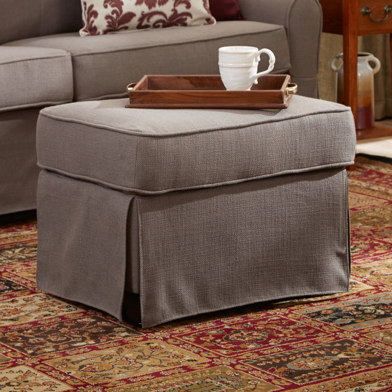 Smith Upholstered Ottoman, Greenwich Laurel
