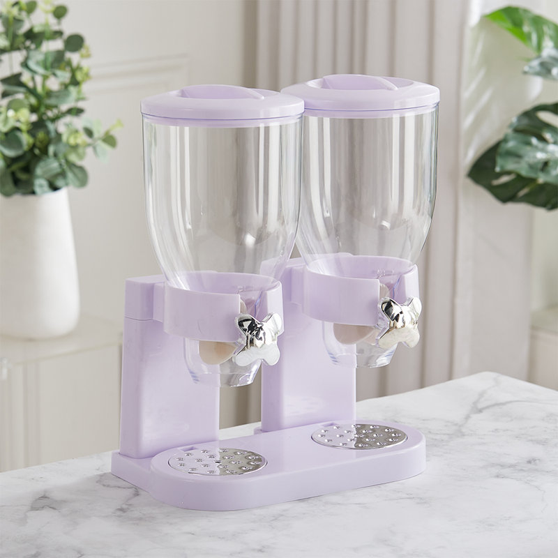 Perras Cereal Dispenser, White/Purple