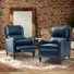 Fauteuil inclinable manuel en cuir véritable de 28,75 po de large Neliyah (ensemble de 2)