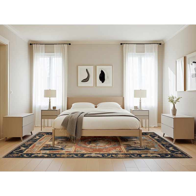 Tapis brun français lavable à la machine, Rectangle de 5 pi x 8 pi