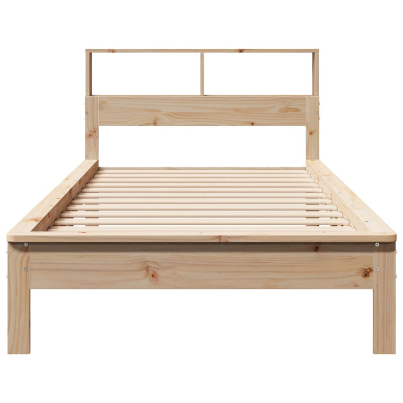 Vidaxl Bookcase Bed Without Mattress Solid Wood Pine, Brown, European Single (90 x 200cm)