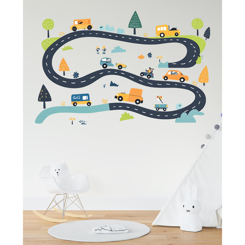 Autocollants en vinyle pour circuit de chambre de bébé, de chambre d'enfant ou de salle de jeux - Décalcomanie en vinyle Creative