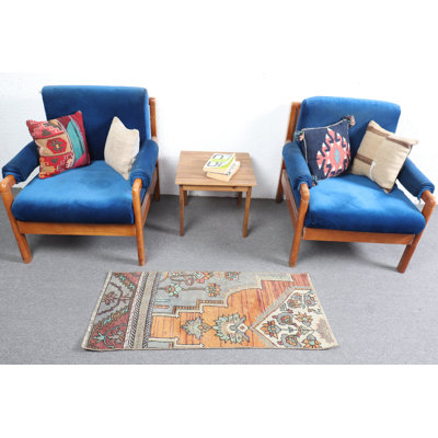 Petit tapis rétro turc Oushak - tapis de salle de bain avec motif de plancher orange - cadeau de pendaison de crémaillère idéal