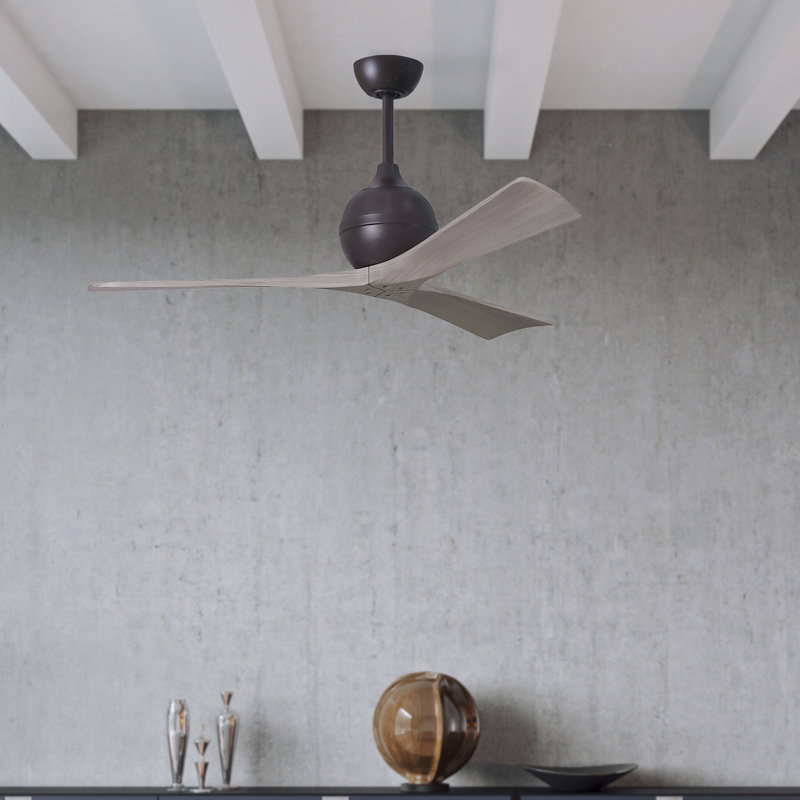 Ventilateur de plafond à 3 pales Irene, Bronze texturé, 52", Ton bois de frêne gris