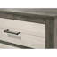 Commode 1 pièce deux tons Finition commode chevet quatre tiroirs Poignée en métal gris beige