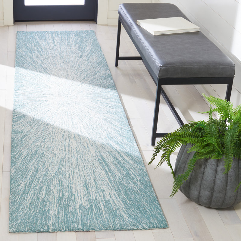 Balakrishna Micro-Loop Hand Tufted Wool And Cotton With Latex Abstract Rug, Runner 2'3" x 9'