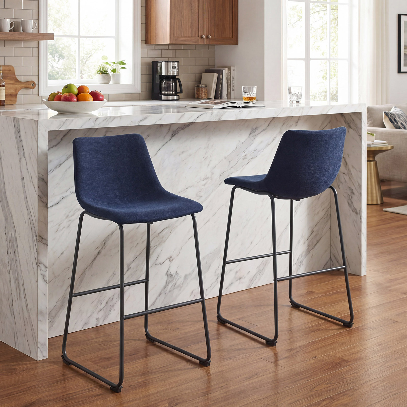 Anke Bar and Counter Stool, Blue, Bar Stool (29" Seat Height)
