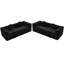 Canapé moderne sans os avec deux coussins décoratifs circulaires, tissu en polyester à poils longs texturé litchi doux pour la peau-1154015542