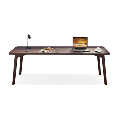 Bureau d'écriture rectangulaire en bois massif brun noisette