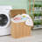 Natural Bamboo Laundry Hamper With Lid & Handles, Removable Liner, Ideal For Bathroom, Bedroom, Laundry Room-1284519475-1284519476