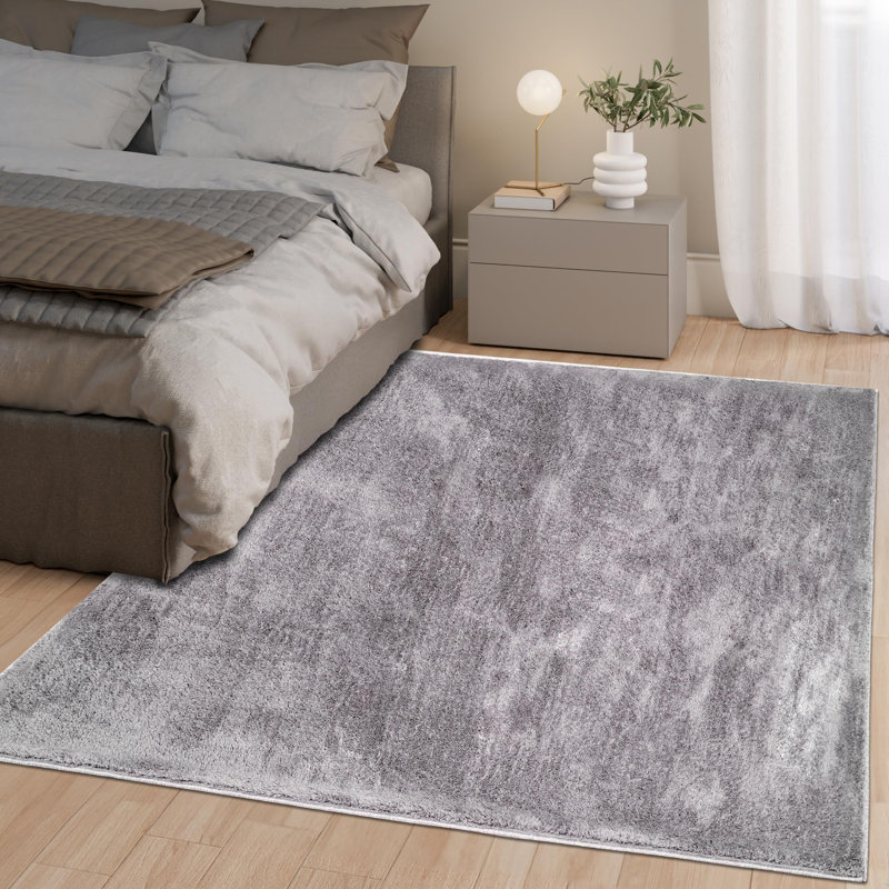 Rectangle Washable Area Rug, Anthracite, 200 x 290 cm