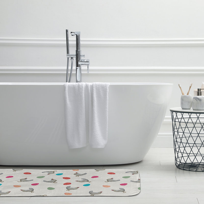 Tapis de bain Borka Funky Junky, L 21 po x L 34 po, Blanc
