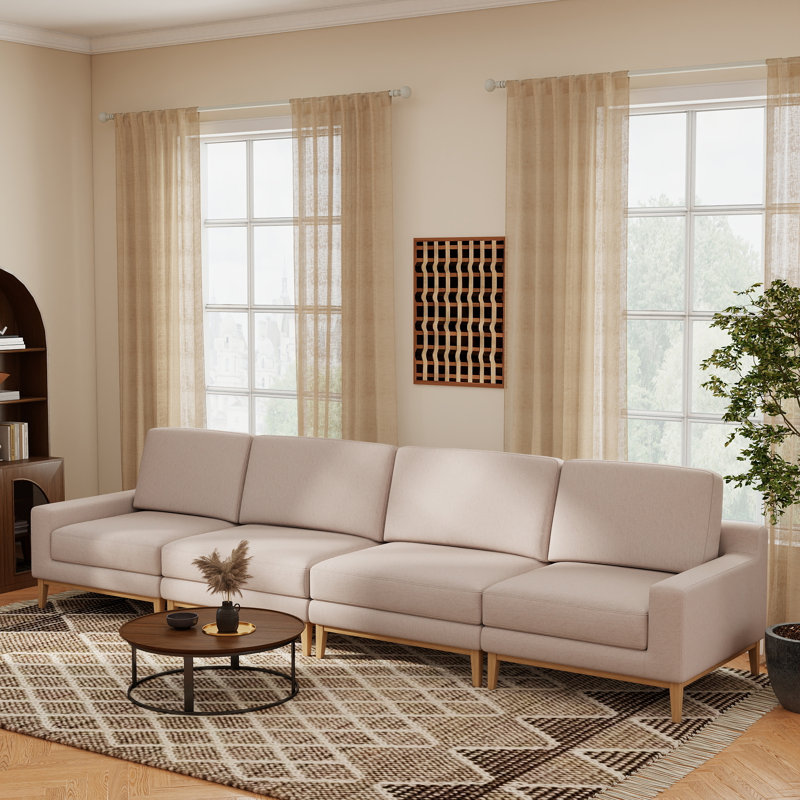 Canapé modulaire rembourré 4 pièces 4 pièces, Khaki