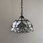 Luminaire suspendu Kliffa Tiffany en verre coloré blanc de style baroque inclus l 12 po x P 12 po x H 60 po