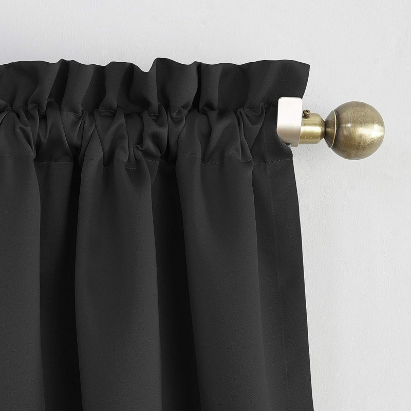 Panneau de rideau obscurcissant et isolant en polyester - Basics by Wayfair ™, l 54 po x L 63 po, Noir