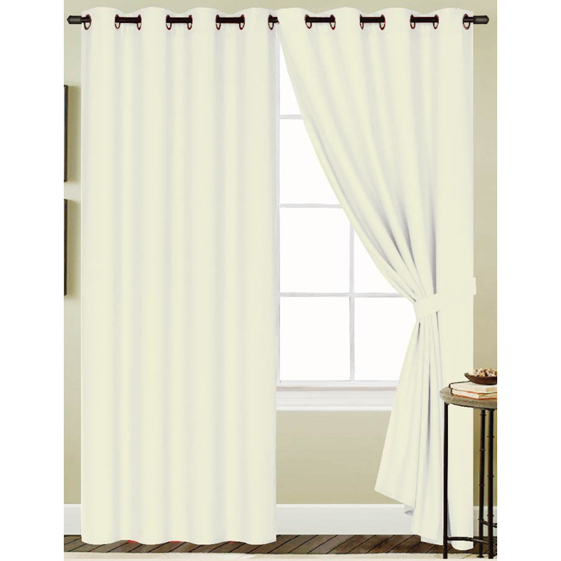 Monaca Semi-Sheer Window Curtain Panel with Grommets, 54" W x 84" L, Red