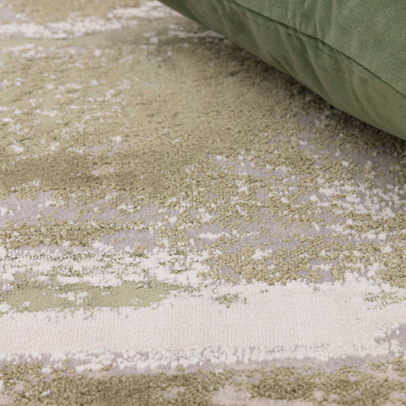 Canora Abstract Green Area Rug, Rectangle 80 x 150 cm
