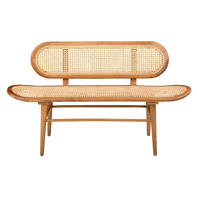 Alvana Rattan Bench, 81cm H x 141cm W x 50cm D