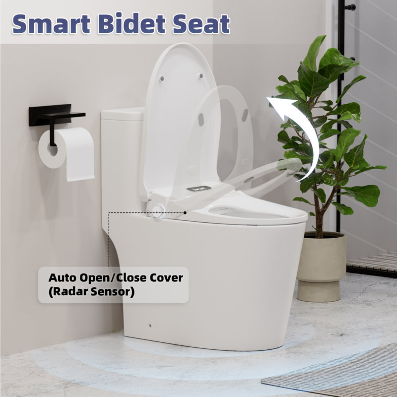 Electronic Bidet Toilet Seat with Instantaneous Water Heating, PREMIST and EWATER+ Wand Cleaning, Elongated Toilet Bidet