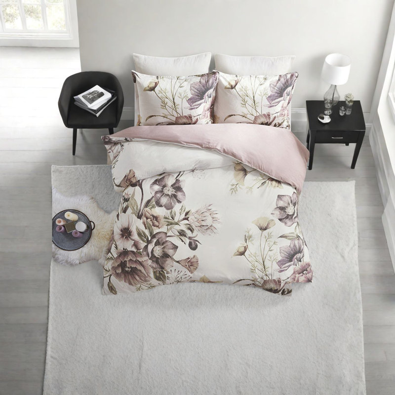 Ensembles de literie de luxe en coton, très grand, avec motif floral romantique
