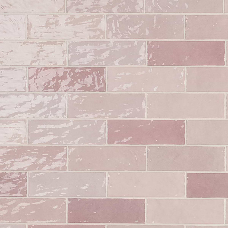 Portmore 3x8 Glazed Ceramic Tile, Pink