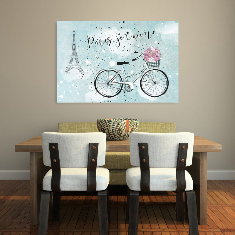 Impression sur toile Parisian Bicycle Dreams, H 32 po x l 48 po