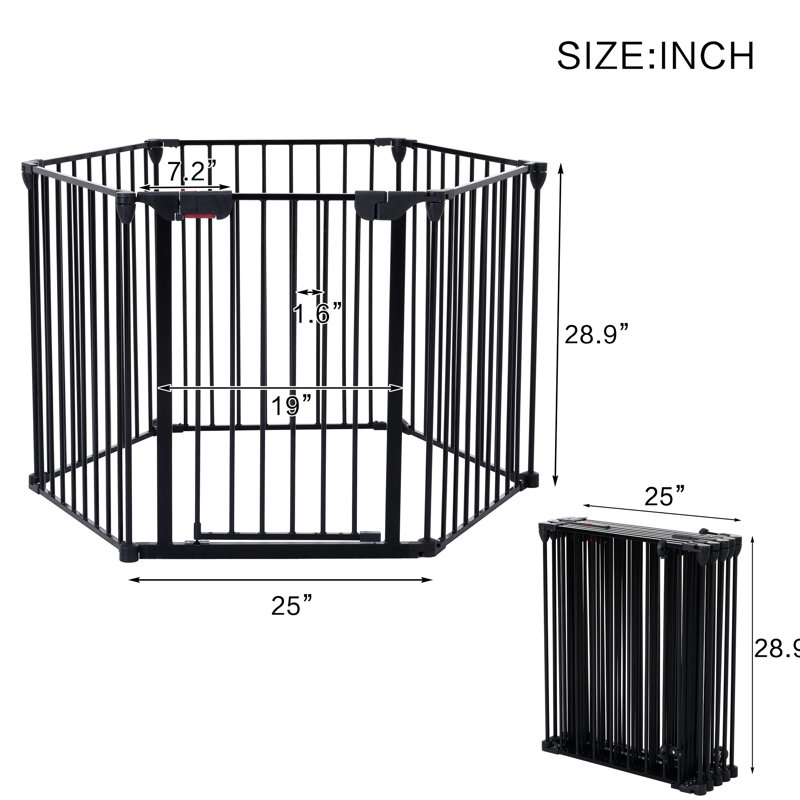 Barrière pour animaux 6 panneaux, H 28,86 po x l 152,54 po x P 29,41 po