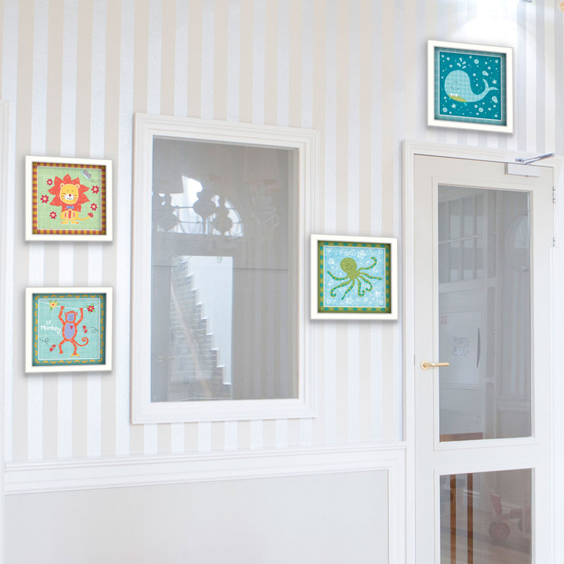 Children's Room Collection 4-Piece Framed Wall Art for Home Wall Décor by Annie LaPointe