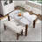 Rectangular Faux Marble Dining Table with Solid Wood Legs, Easy Assembly for Stylish and Functional Home Decor