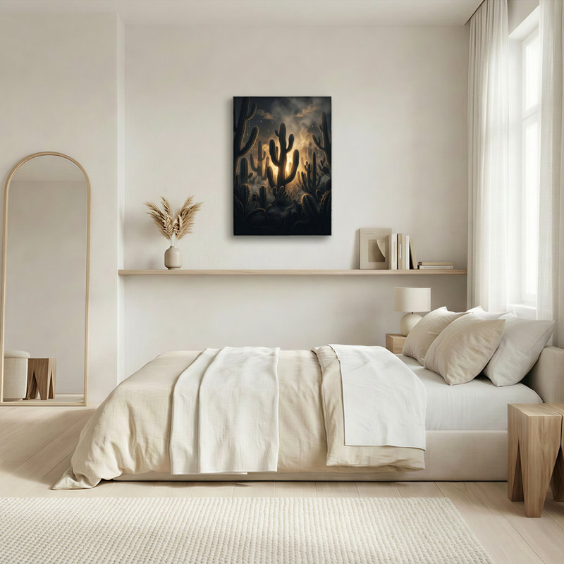 Ensemble de 1 tableau sur toile « Nuit dans le désert », 30"H x 20"W, Toile tendue
