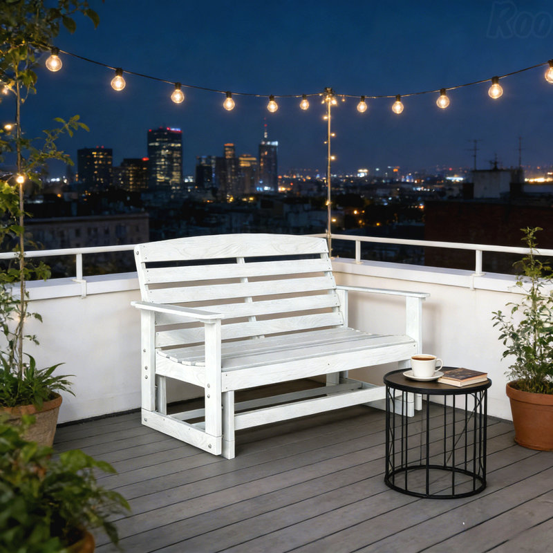 Double chaise berçante, banc oscillant attrayant, Blanc