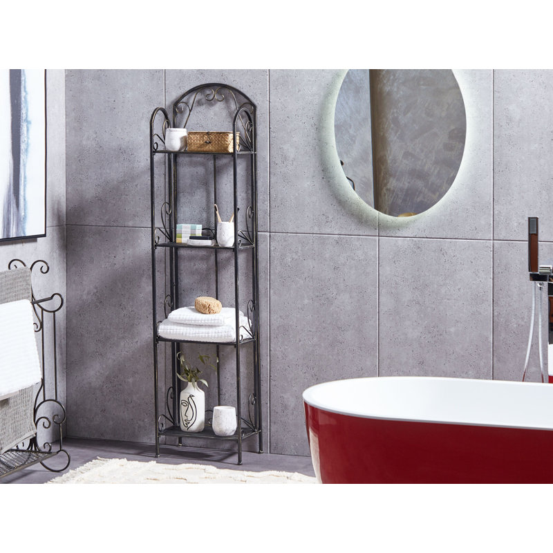 Metal Freestanding Bathroom Shelves, Black