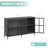 Metal Accent Cabinet with Three Tempered Glass Doors - Adjustable Feet, Multi-Room Use-106647173